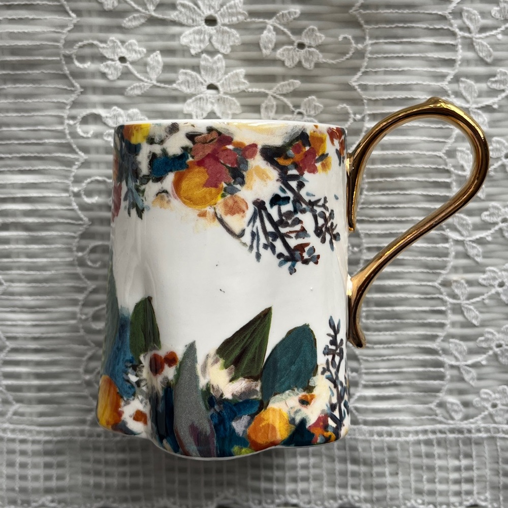RARE Anthropologie Botanica Floral Mug Cup - Picture 2 of 8